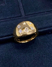 Load image into Gallery viewer, LUOWEND 18K Yellow Gold Real Natural Diamond Ring for Women