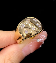 Load image into Gallery viewer, LUOWEND 18K Yellow Gold Real Natural Diamond Ring for Women