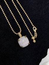 Load image into Gallery viewer, LUOWEND 18K Yellow Gold Real Natural Diamond Pendant Necklace for Women