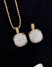 Load image into Gallery viewer, LUOWEND 18K Yellow Gold Real Natural Diamond Pendant Necklace for Women