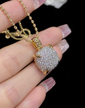 Load image into Gallery viewer, LUOWEND 18K Yellow Gold Real Natural Diamond Pendant Necklace for Women