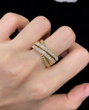 Load image into Gallery viewer, LUOWEND 18K Yellow Gold Real Natural Diamond Ring for Women