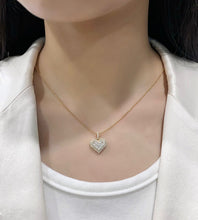 Load image into Gallery viewer, LUOWEND 18K Yellow Gold Real Natural Diamond Pendant Necklace for Women