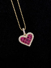 Load image into Gallery viewer, LUOWEND 18K Yellow Gold Real Natural Ruby Pendant Necklace for Women