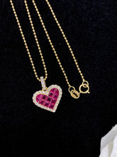 Load image into Gallery viewer, LUOWEND 18K Yellow Gold Real Natural Ruby Pendant Necklace for Women