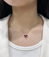Load image into Gallery viewer, LUOWEND 18K Yellow Gold Real Natural Ruby Pendant Necklace for Women