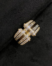 Load image into Gallery viewer, LUOWEND 18K Yellow Gold Real Natural Diamond Ring for Women