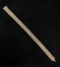 Load image into Gallery viewer, LUOWEND 18K White and Yellow Gold Real Natural Diamond Bracelet for Women