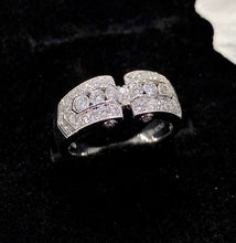 Load image into Gallery viewer, LUOWEND 18K White Gold Real Natural Diamond Ring for Women