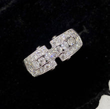 Load image into Gallery viewer, LUOWEND 18K White Gold Real Natural Diamond Ring for Women