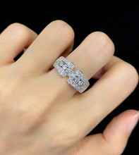 Load image into Gallery viewer, LUOWEND 18K White Gold Real Natural Diamond Ring for Women