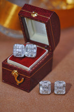 Load image into Gallery viewer, LUOWEND 18K White Gold Real Natural Diamond Stud Earrings for Women