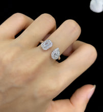 Load image into Gallery viewer, LUOWEND 18K White Gold Real Natural Diamond Ring for Women