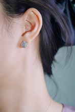 Load image into Gallery viewer, LUOWEND 18K White Gold Real Natural Diamond Stud Earrings for Women