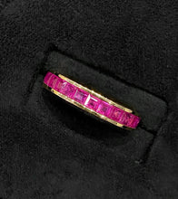 Load image into Gallery viewer, LUOWEND 18K Yellow Gold Real Natural Ruby and Diamond Gemstone Ring for Women
