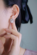 Load image into Gallery viewer, LUOWEND 18K White Gold Real Natural Diamond Earring for Women
