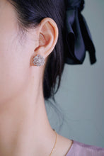Load image into Gallery viewer, LUOWEND 18K White Gold Real Natural Diamond Earring for Women