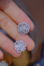 Load image into Gallery viewer, LUOWEND 18K White Gold Real Natural Diamond Earring for Women
