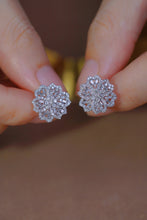 Load image into Gallery viewer, LUOWEND 18K White Gold Real Natural Diamond Earring for Women