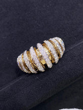 Load image into Gallery viewer, LUOWEND 18K White and Yellow Gold Real Natural Diamond Ring for Women