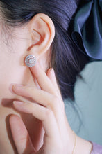 Load image into Gallery viewer, LUOWEND 18K White Gold Real Natural Diamond Stud Earrings for Women
