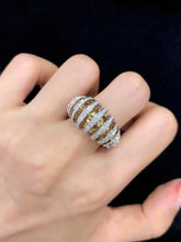 Load image into Gallery viewer, LUOWEND 18K White and Yellow Gold Real Natural Diamond Ring for Women