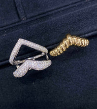 Load image into Gallery viewer, LUOWEND 18K White and Yellow Gold Real Natural Diamond Ring for Women