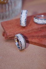 Load image into Gallery viewer, LUOWEND 18K White Gold Real Natural Black and White Diamond Ring for Women