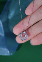 Load image into Gallery viewer, LUOWEND 18K White Gold Real Natural Pink Diamond Pendant Necklace for Women