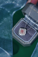 Load image into Gallery viewer, LUOWEND 18K White Gold Real Natural Pink Diamond Pendant Necklace for Women