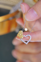 Load image into Gallery viewer, LUOWEND 18K White Gold Real Natural Diamond Pendant Necklace for Women