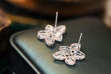 Load image into Gallery viewer, LUOWEND 18K White Gold Real Natural Diamond Stud Earrings for Women