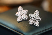 Load image into Gallery viewer, LUOWEND 18K White Gold Real Natural Diamond Stud Earrings for Women