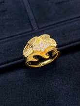 Load image into Gallery viewer, LUOWEND 18K Yellow Gold Real Natural Diamond Ring for Women