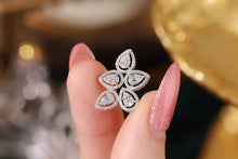Load image into Gallery viewer, LUOWEND 18K White Gold Real Natural Diamond Stud Earrings for Women
