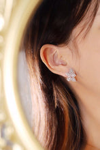Load image into Gallery viewer, LUOWEND 18K White Gold Real Natural Diamond Stud Earrings for Women