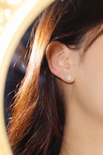 Load image into Gallery viewer, LUOWEND 18K White Gold Real Natural Yellow Diamond Stud Earrings for Women