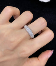 Load image into Gallery viewer, LUOWEND 18K White Gold Real Natural Diamond Ring for Women