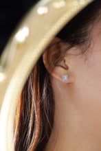 Load image into Gallery viewer, LUOWEND 18K White Gold Real Natural Diamond Stud Earrings for Women