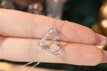 Load image into Gallery viewer, LUOWEND 18K White Gold Real Natural Diamond Pendant Necklace for Women