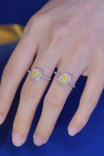 Load image into Gallery viewer, LUOWEND 18K White Gold Real Natural Yellow Diamond Ring for Women