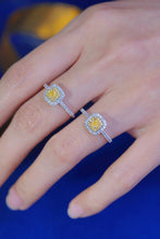 Load image into Gallery viewer, LUOWEND 18K White Gold Real Natural Yellow Diamond Ring for Women