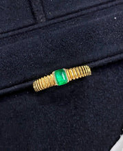 Load image into Gallery viewer, LUOWEND 18K Yellow Gold Real Natural Emerald Ring for Women