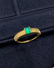 Load image into Gallery viewer, LUOWEND 18K Yellow Gold Real Natural Emerald Ring for Women