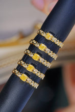 Load image into Gallery viewer, LUOWEND 18K Yellow Gold Real Natural Yellow Diamond Ring for Women