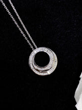 Load image into Gallery viewer, LUOWEND 18K White Gold Real Natural Diamond Pendant Necklace for Women