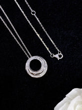 Load image into Gallery viewer, LUOWEND 18K White Gold Real Natural Diamond Pendant Necklace for Women