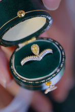 Load image into Gallery viewer, LUOWEND 18K White and Yellow Gold Real Natural Yellow Diamond Ring for Women