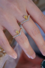 Load image into Gallery viewer, LUOWEND 18K White and Yellow Gold Real Natural Yellow Diamond Ring for Women