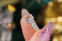 Load image into Gallery viewer, LUOWEND 18K White Gold Real Natural Diamond Pink Ring for Women